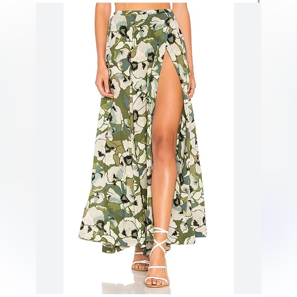 Free People Green Floral Maxi Skirt - Picture 3 of 7